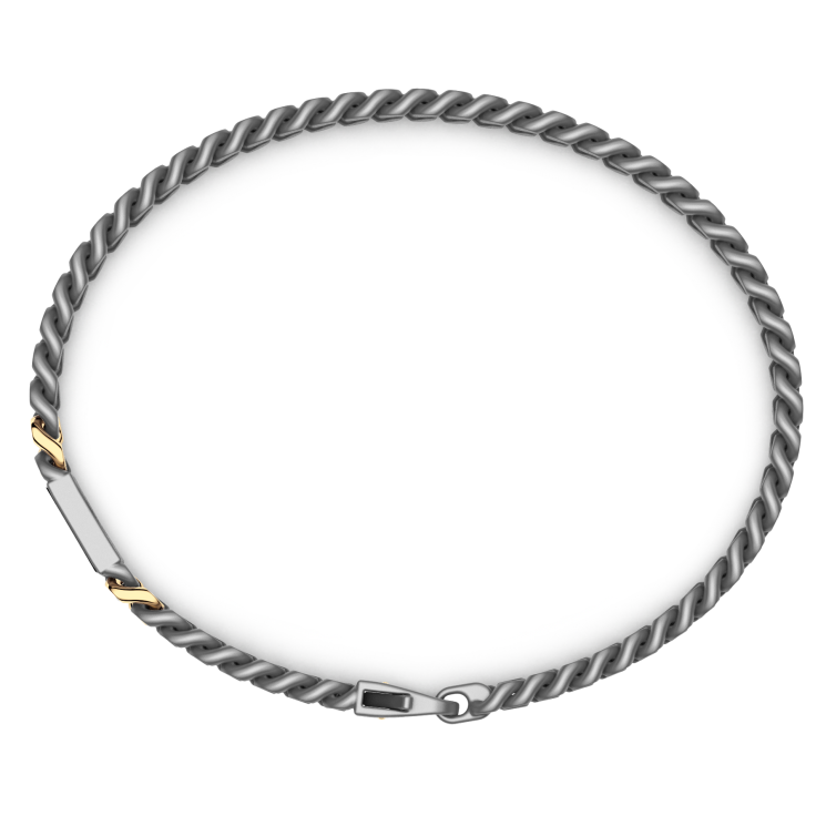 Bracciale Zancan in Titanio, Oro 18kt e Diamanti | Lusso Made in Italy