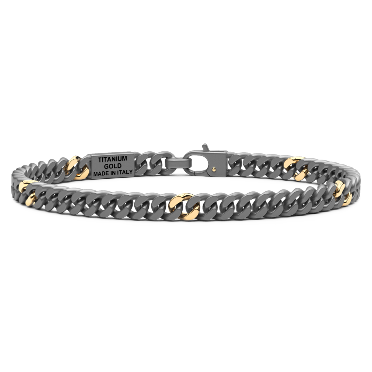 Bracciale Zancan in Titanio, Oro 18kt e Diamanti | Lusso Made in Italy