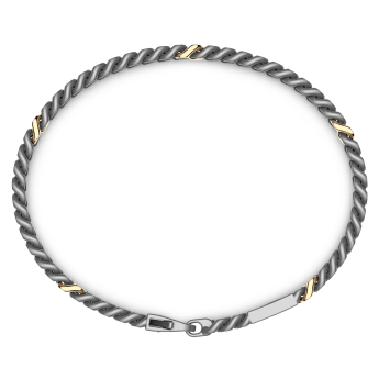 Bracciale Zancan in Titanio, Oro 18kt e Diamanti | Lusso Made in Italy 2