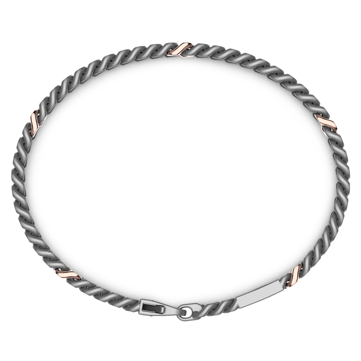 Bracciale Zancan in Titanio, Oro 18kt e Diamanti | Lusso Made in Italy