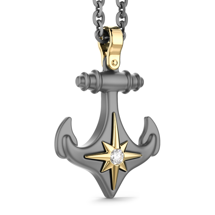 Zancan Titanium, 18kt Gold & Diamond Necklace | Italian Luxury