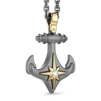 Zancan Halskette aus Titan, 18kt Gold & Diamanten | Luxus-Schmuck