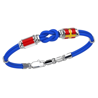 Zancan kevlar bracelet with knot and silver nautical flags. 2