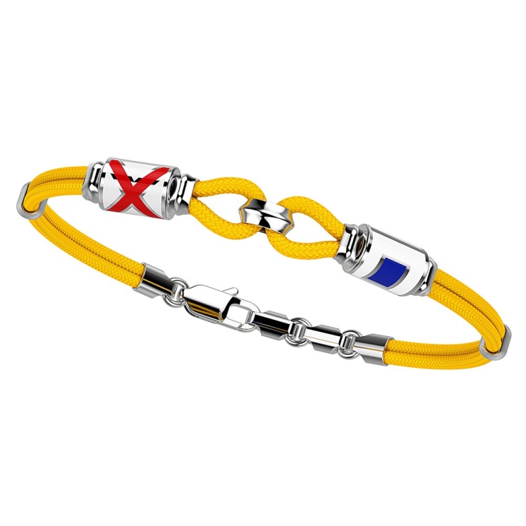 Bracciale Zancan in kevlar con asola e bandiere nautiche in argento.