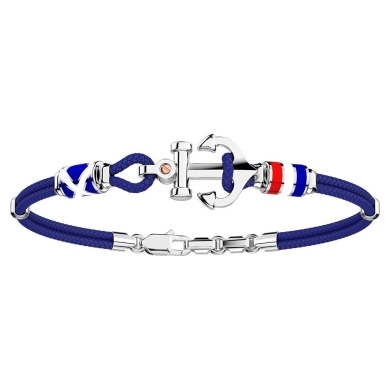 Zancan kevlar bracelet with silver anchor and nautical flags.