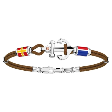 Zancan-Armband aus Kevlar mit Anker aus Silber und nautischen Flaggen.