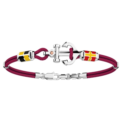 Zancan kevlar bracelet with silver anchor and nautical flags.