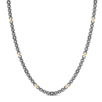 Collana Zancan in titanio, oro 18kt e diamanti bianchi