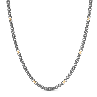 Collana Zancan in titanio, oro 18kt e diamanti bianchi