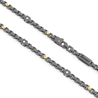 Collana Zancan in titanio, oro 18kt e diamanti bianchi 2