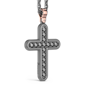 Collana con pendente Zancan in titanio, oro 18kt e diamanti neri 2