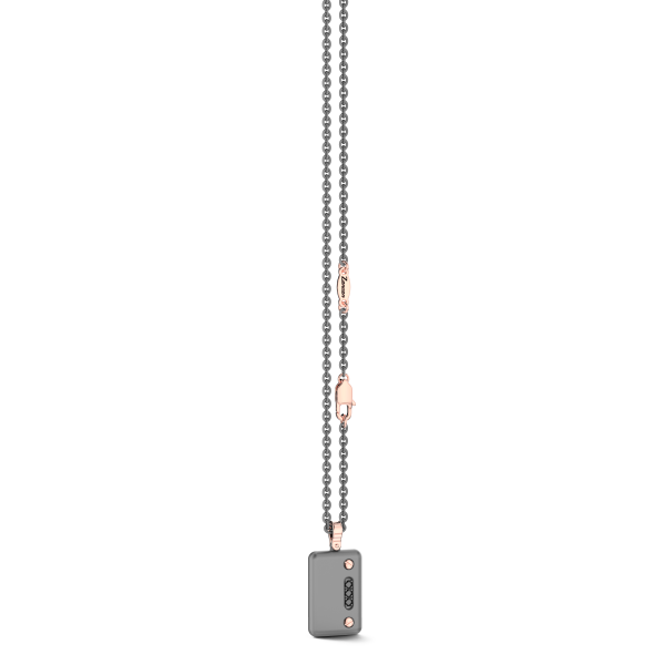 Collana con pendente Zancan in titanio, oro 18kt e diamanti neri