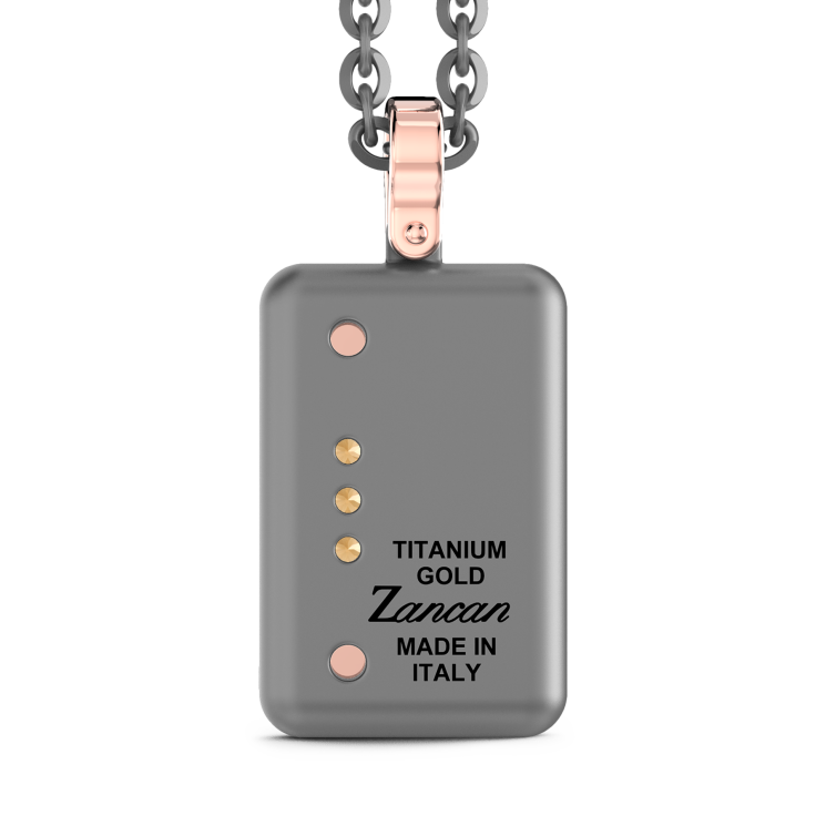 Collana con pendente Zancan in titanio, oro 18kt e diamanti brown