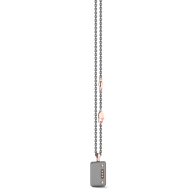 Collana con pendente Zancan in titanio, oro 18kt e diamanti brown