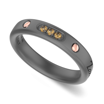 Anello Zancan in titanio, oro 18kt e diamanti brown 2