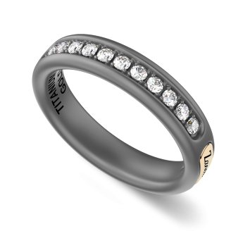 Anello Zancan in titanio, oro 18kt e diamanti bianchi 2