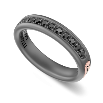 Anello Zancan in titanio, oro 18kt e diamanti neri 2
