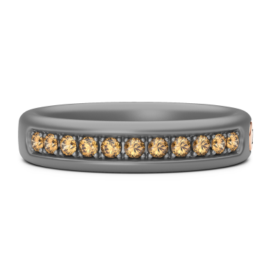 Anello Zancan in titanio, oro 18kt e diamanti brown