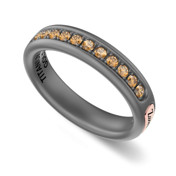 Anello Zancan in titanio, oro 18kt e diamanti brown 2