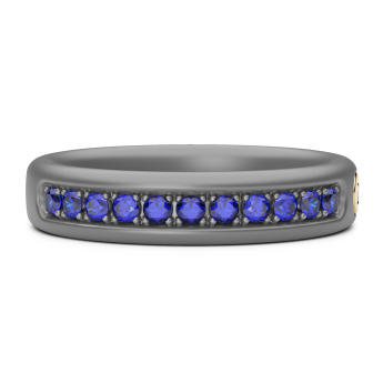 Anello Zancan in titanio, oro 18kt e zaffiri blu