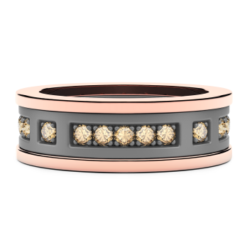 Anello Zancan in titanio, oro 18kt e diamanti brown