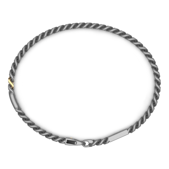 Bracciale Zancan in titanio, oro 18kt e diamanti bianchi 2