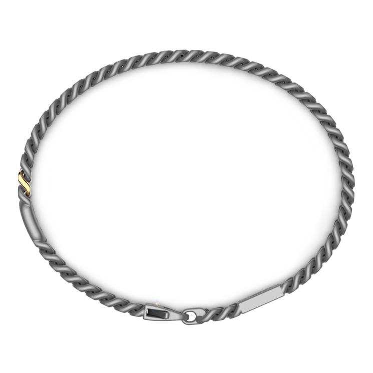 Zancan Armband aus Titan, 18 Karat Gold und blauen Saphiren