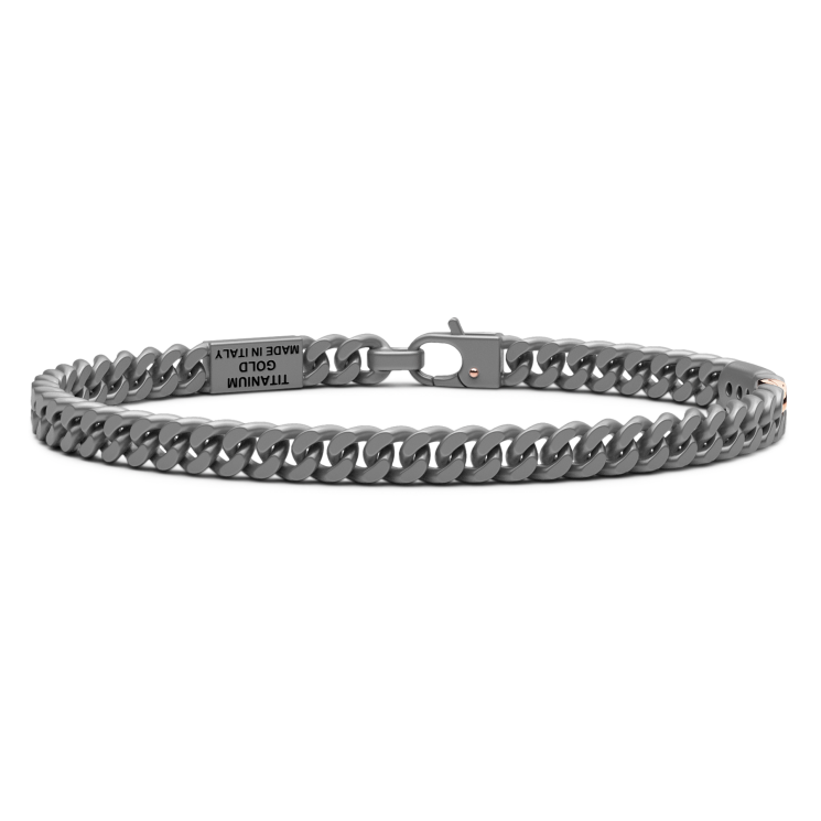 Zancan Armband aus Titan, 18 Karat Gold und schwarzen Diamanten