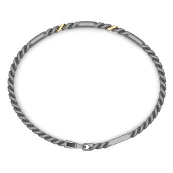 Bracciale Zancan in titanio, oro 18kt e diamanti bianchi 2