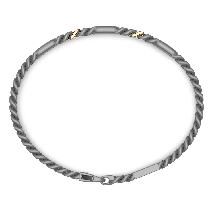 Bracciale Zancan in titanio, oro 18kt e diamanti bianchi