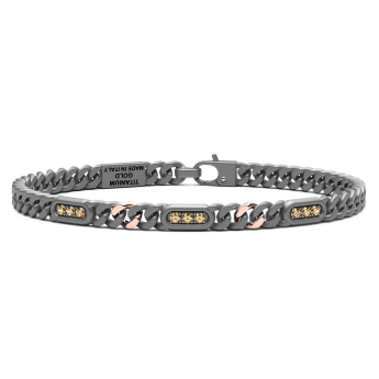 Bracciale Zancan in titanio, oro 18kt e diamanti brown