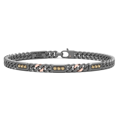 Bracciale Zancan in titanio, oro 18kt e diamanti brown