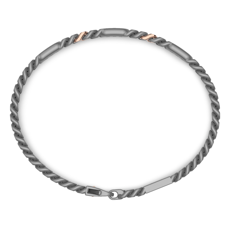 Bracciale Zancan in titanio, oro 18kt e diamanti brown