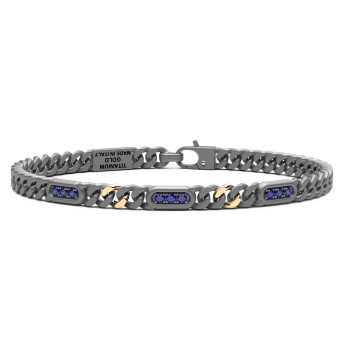 Bracciale Zancan in titanio, oro 18kt e zaffiri blu