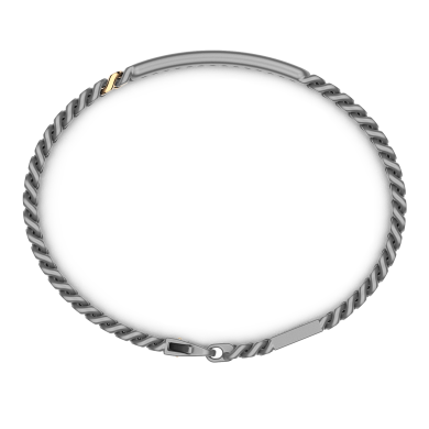 Bracciale Zancan in titanio, oro 18kt e diamanti bianchi
