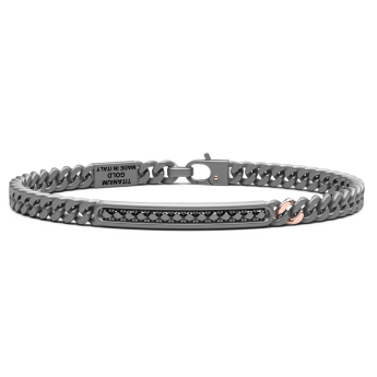 Bracciale Zancan in titanio, oro 18kt e diamanti neri