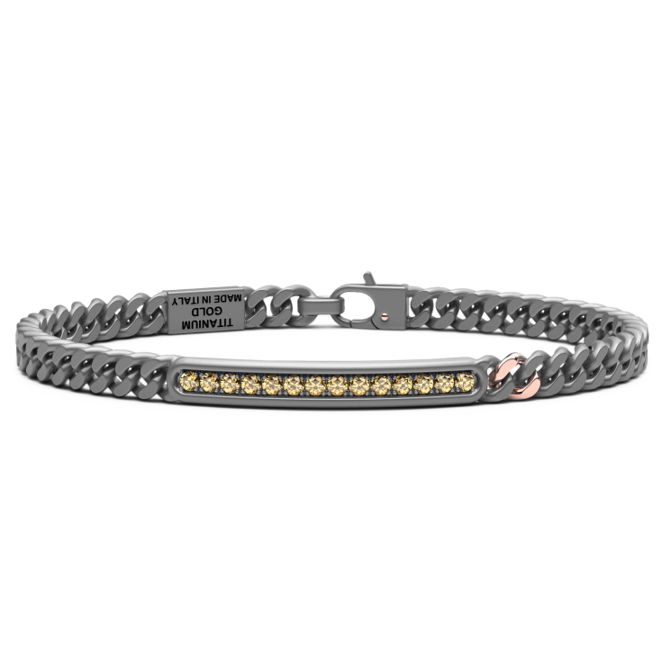 Bracciale Zancan in titanio, oro 18kt e diamanti brown