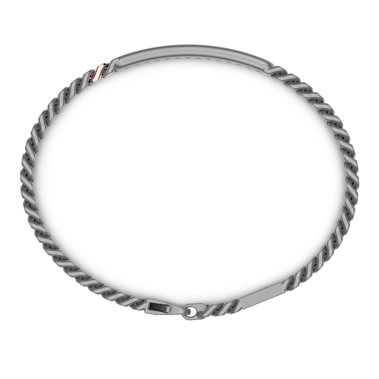 Bracciale Zancan in titanio, oro 18kt e diamanti brown