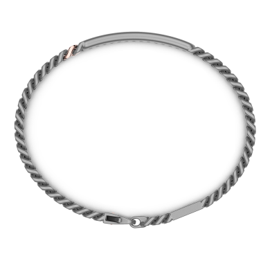 Bracciale Zancan in titanio, oro 18kt e diamanti brown