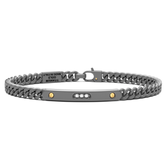 Bracciale Zancan in titanio, oro 18kt e diamanti bianchi