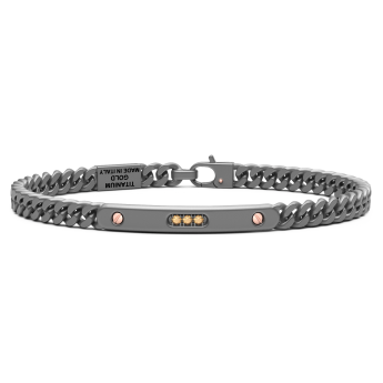 Bracciale Zancan in titanio, oro 18kt e diamanti brown