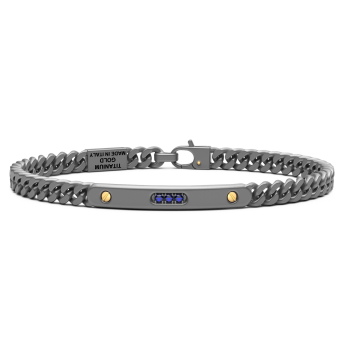 Bracciale Zancan in titanio, oro 18kt e zaffiri blu