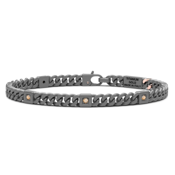 Bracciale Zancan in titanio, oro 18kt e diamanti brown