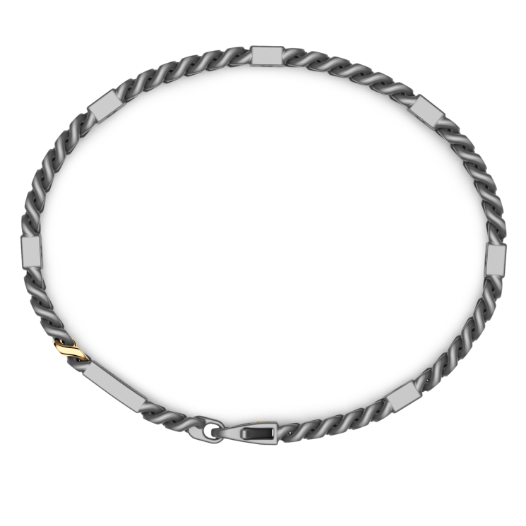 Bracciale Zancan in titanio, oro 18kt e zaffiri blu