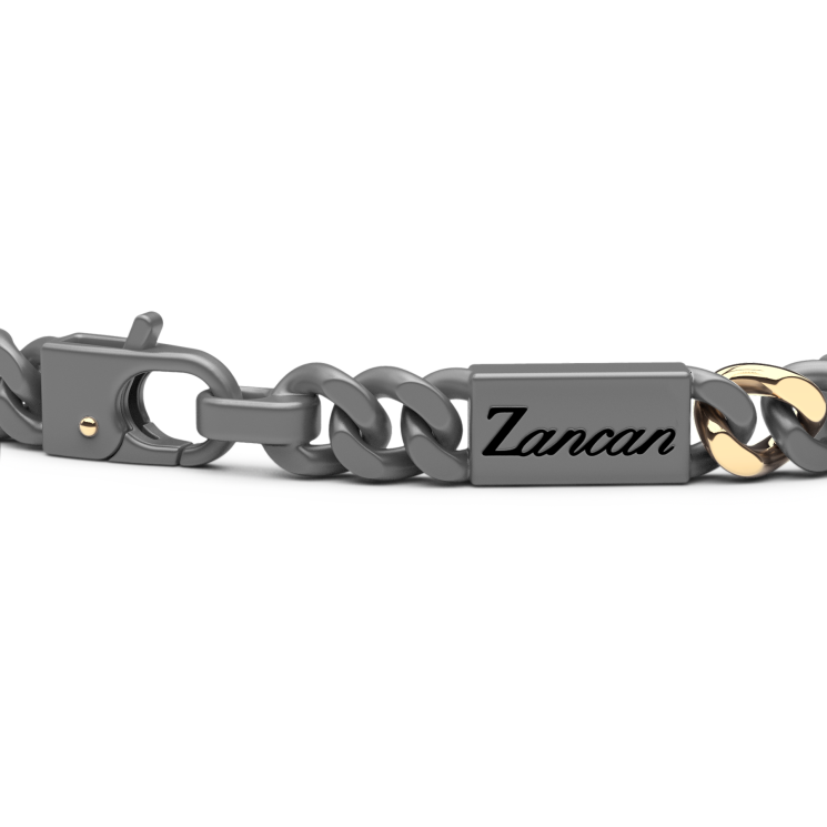 Bracciale Zancan in titanio, oro 18kt e zaffiri blu