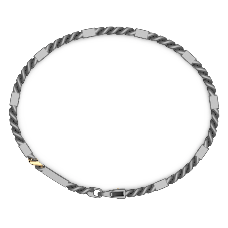 Bracciale Zancan in titanio, oro 18kt e diamanti bianchi