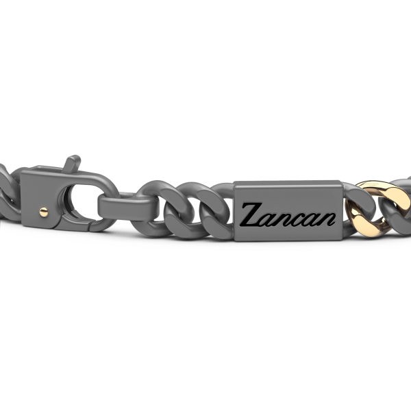 Bracciale Zancan in titanio, oro 18kt e diamanti bianchi