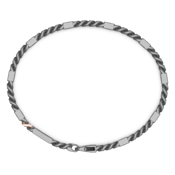 Bracciale Zancan in titanio, oro 18kt e diamanti neri 2
