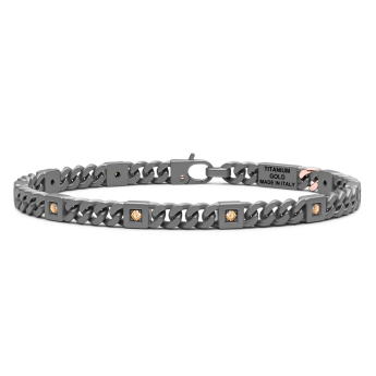 Bracciale Zancan in titanio, oro 18kt e diamanti brown