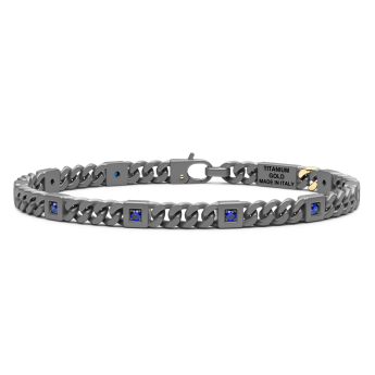 Bracciale Zancan in titanio, oro 18kt e zaffiri blu